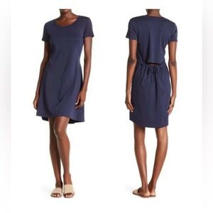 Theory Liliana Tee Shirt Dress in Navy Size SMALL petite